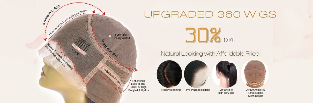 4.5 Inches Deep Part 360 Lace Wigs 4.5 Inches Deep Part 360 Lace Wigs
