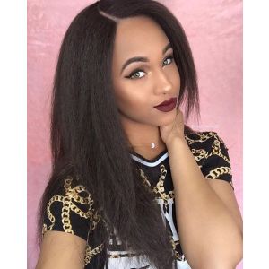 Glueless Full Lace Wigs Brazilian Virgin Hair Italian Yaki Straight