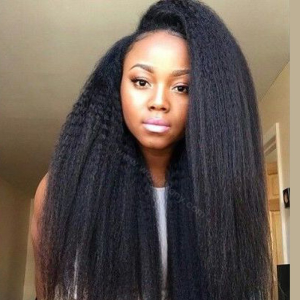 Lace Front Wigs Indian Remy Hair Free Part Italian Yaki Straight [LFW019]