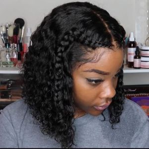 WoWEbony Indian Remy Hair 3in1 Wet and Wavy Curly Bob 13X4 HD Lace Front Wigs [NEW01]