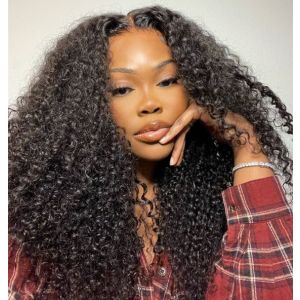150% Density Brazilian Virgin Hair Pre-plucked Hairline 360 Lace Wig Kinky Curl