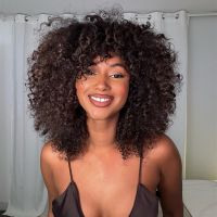 Afro curly human hair full lace wigs