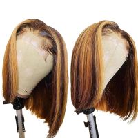highlight color human hair bob wigs