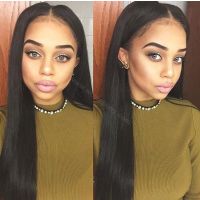 Silk Base 4*4 Lace Front Wigs Indian Human Hair Yaki Straight