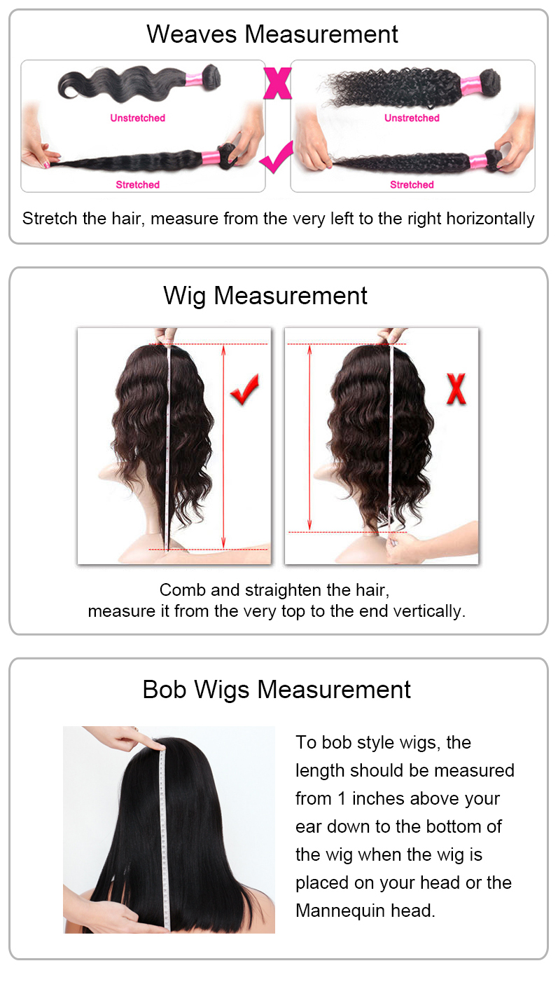 how to measure hair extensions and wigs length