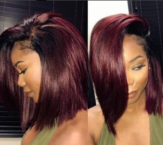 ombre burgundy bob